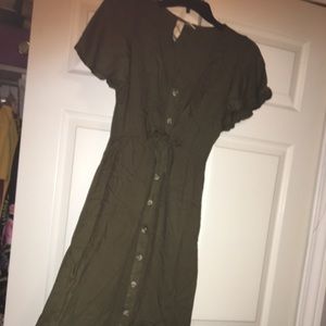 Army Green flowy dress